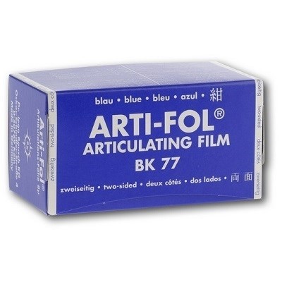 Фольга артикуляционная BK 77 Arti-Fol 8 мкм, 75мм х 15м, синяя, двусторонняя, Bausch 1231910911 - фото 435394
