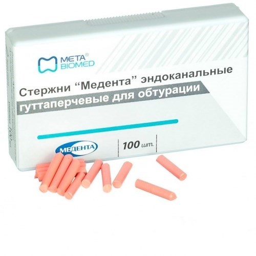 Стержни META Медента" гуттаперчевые для "E&Q", уп/100шт 0001916624 - фото 442767