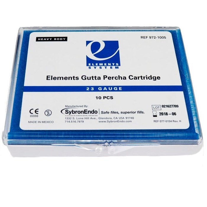 Kerr Elements Gutta Percha Cartridge, гуттаперча в картриджах Heavy 23GA, высокая вязкость, в упаковке (10 шт). 972-1005 - фото 460345