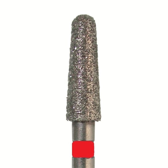 Бор алмазный 849 010 FG, красный, 5 шт. Форма: конус с закругленным концом 849F.FG.010 - фото 462892