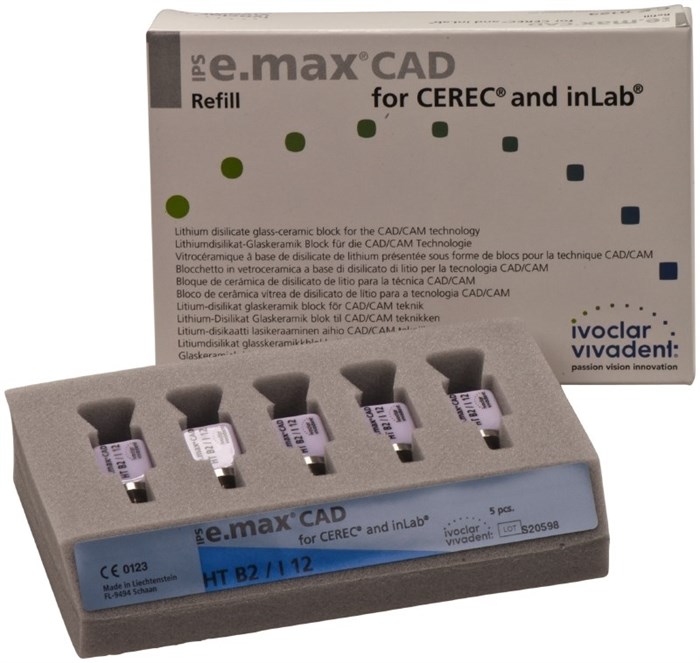 Блоки Ivoclar Vivadent IPS emax CAD CEREC/inLab HT B3 I12 5 шт 626398 - фото 474511