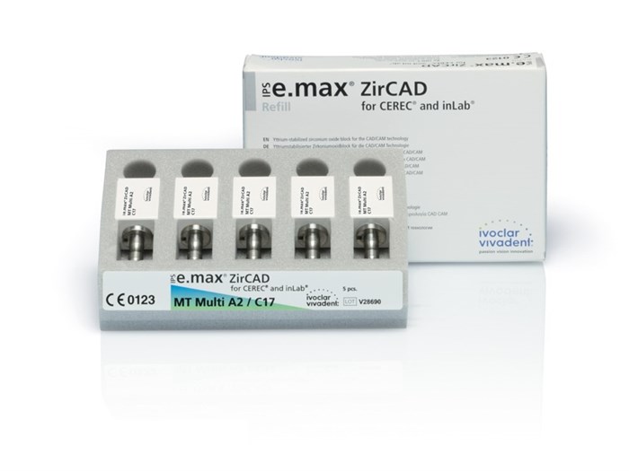 Блоки Ivoclar Vivadent IPS emax ZirCAD CER/inMT Mul A2 C17, 5 шт 694522 - фото 475702