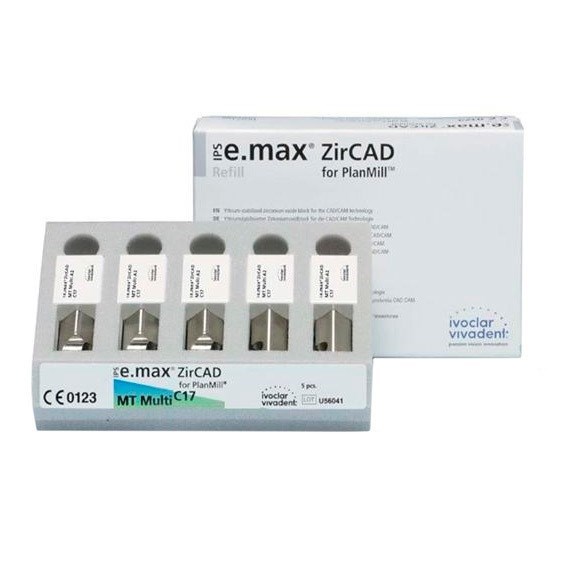 IPS e.max ZirCAD PlanMill MT Multi - блоки из оксида циркония, цвет A2, C17, 5 шт 694602 - фото 476779