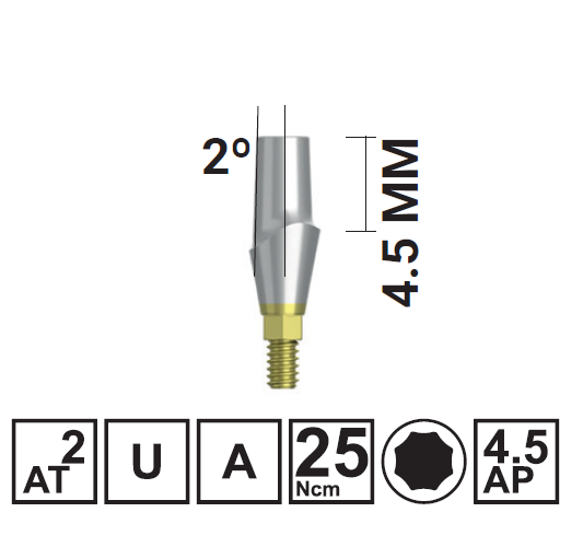 Абатмент прямой VEGA MV H4,5/GH2 мм, с винтом, арт: 18 10 85 181085 - фото 490713