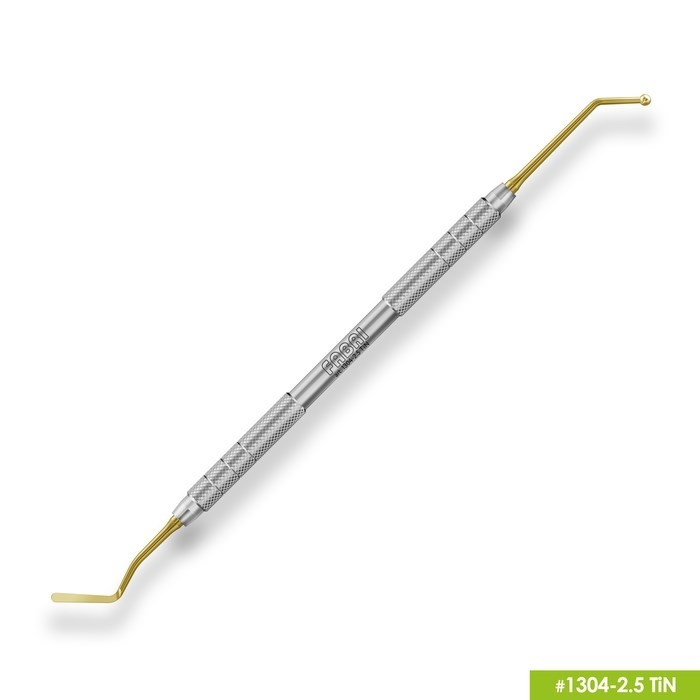 1304-2,5 TiN Удлиненная средняя гладилка с штопфером-шариком Ø2.5mm. Ручка Ø6mm. Покрытие Gold 1304-2-5-TiN - фото 494172