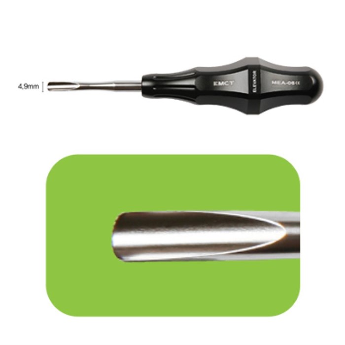 Корневой элеватор Power Grip A06 Bein, прямой, для верхних и нижних премоляров, моляров и корней, ширина 4,9 ммMEA-06 Стоматологический Корневой элеватор Power Grip A06 Bein, прямой, для верхних и нижних премоляров, моляров и корней, ширина 4,9 мм, Mr.Cur MEA-06 - фото 497215