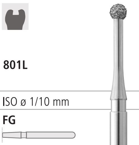 Боры стоматологические алмазные FG 801L/016, зеленый, 6шт. ISO код 314697534016, арт: FG203L/6 C FG203L/6C - фото 500695