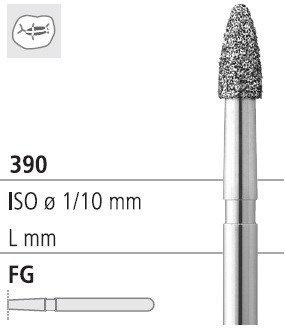 Боры стоматологические алмазные FG 390/014, красн., 6шт. ISO код 314274514014, арт: FG4274/6 FG4274/6 - фото 501802