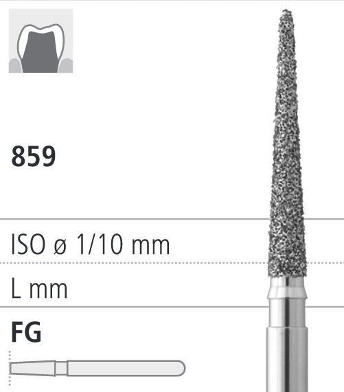 Боры стоматологические алмазные FG 859/014, зеленый, 6шт. ISO код 314166534014, арт: FGD34/6 C FGD34/6C - фото 501812