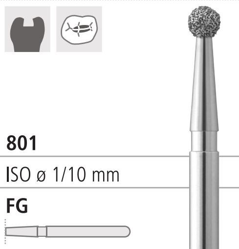 Боры стоматологические алмазные FG 801/011, красный, 6шт. ISO код 314001514011., арт: FG4200/6 FG4200/6 - фото 501850