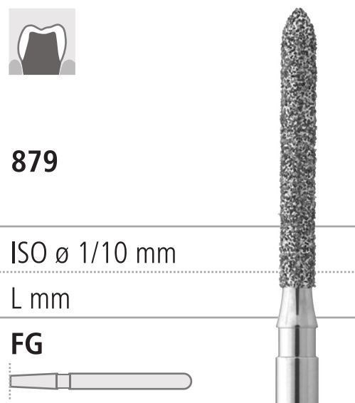 Боры стоматологические алмазные FG 879/010, белый, 6шт. ISO код 314290514010., арт: FG3040SB/6 FG3040SB/6 - фото 502052