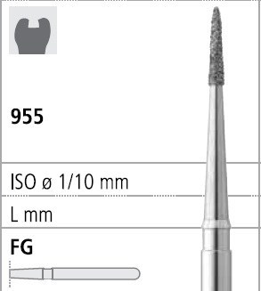 Боры стоматологические алмазные FG 956/009, красн., 6шт. ISO код 314699514009, арт: FG40D1/6 FG40D1/6 - фото 502291