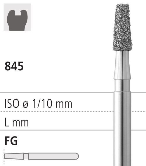 Боры стоматологические алмазные FG 845/024, зеленый, 6шт. ISO код 314170534024., арт: FG413/6 C FG413/6C - фото 502353