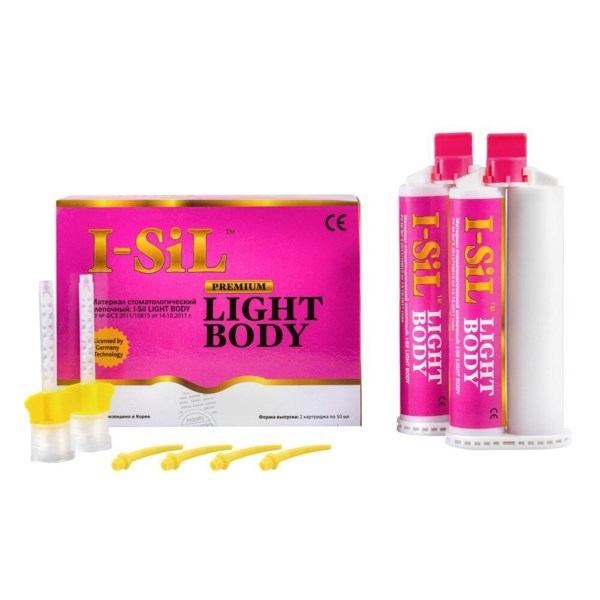 I-SiL Light Body - поливинилсилоксановая оттискная масса (А-силиконы), 2х50 мл 7111RG - фото 502373