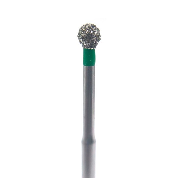 Бор алмазный Ecoline E 801L C, шаровидный удлиненный, турбинный наконечник, D=1.8 мм, зеленый E-801-LC-314-018 - фото 505469