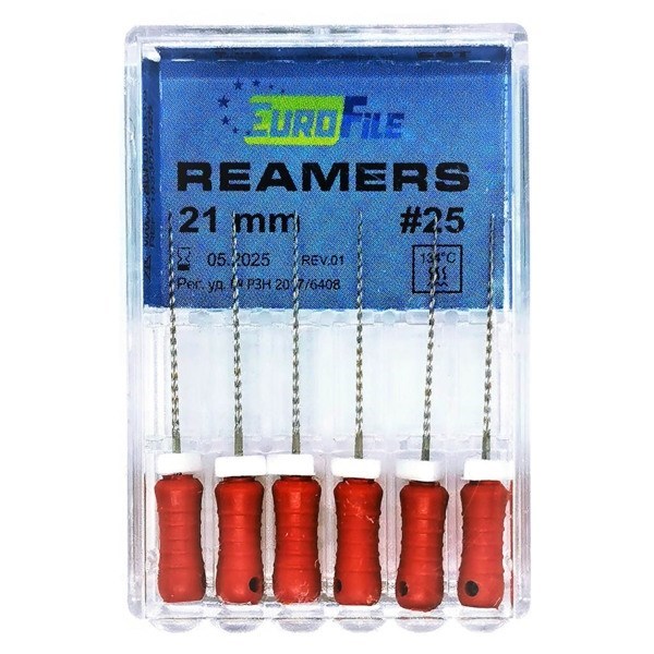 Reamers - ручные дрильборы (каналорасширители), 21 мм, №25, сталь, 6 шт 1833021025-/-18303021025 - фото 505855