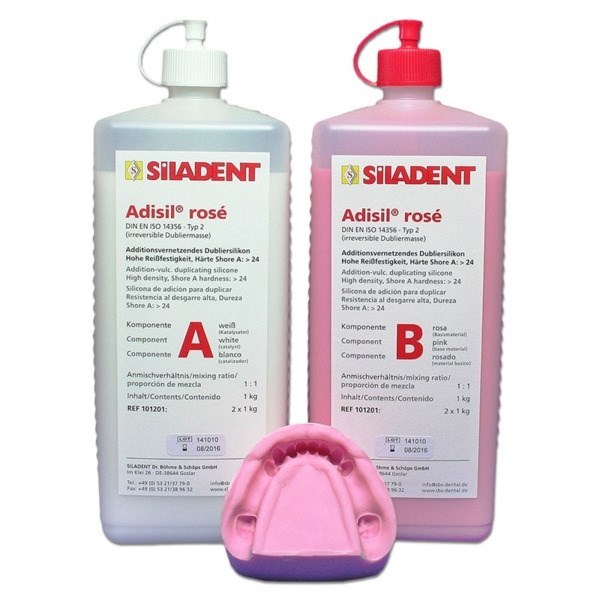 Adisil pink 1:1 - дублирующий силикон дополнительного отверждения, розовый, 2х1 кг 101201 - фото 514446
