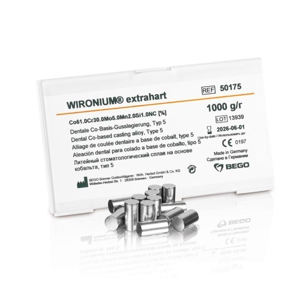 Wironium - кобальт-хромовый сплав для бюгельного протезирования, экстра твердый, 1000 г 50175 - фото 514482