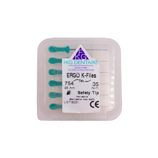 ERGOFLEX K Ni-Ti - ручные никель-титановые файлы, эргономичная ручка, 25 мм, №35, 6 шт 7543525CL - фото 533630