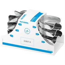 Ложка слепочная, набор 6 штук, без перфорации с бортиками S2807-6