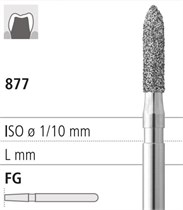Боры стоматологические алмазные FG 877/017, черный, 6шт. ISO код 314288544017., арт: FG466/6 CB FG466/6CB