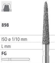 Боры стоматологические алмазные FG 898/021, 6шт. ISO код 314586524021, арт: FG104/6 FG104/6