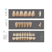 Kaifeng - зубы акриловые, верхние S4, цвет B3, коробка 4х28 шт B3S4/L7/32_Kaifeng