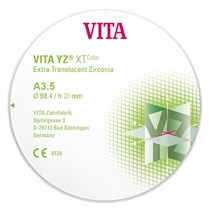 VITA YZ XT Color - экстра транслюцентный диоксид циркония, окрашенный, цвет A3.5, 98,4х20 мм EDCYX6982039