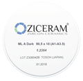 Многослойные заготовки диоксида циркония ZICERAM ML A Dark 98,5 х18 (A1-A35) MLADark98-5х18(A1-A3-5) - фото 476016