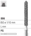 Боры стоматологические алмазные FG 886/016, 6шт. ISO код 314131524016, арт: FG124L/6 FG124L/6 - фото 501162