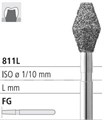 Боры стоматологические алмазные FG 811L/038, черн., 6шт. ISO код 314039544038, арт: FG241/6 CB FG241/6CB - фото 501388