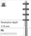 Боры стоматологические алмазные FG 834/012, 6шт. ISO код 314552524035, арт: FGS12/6 FGS12/6 - фото 501510